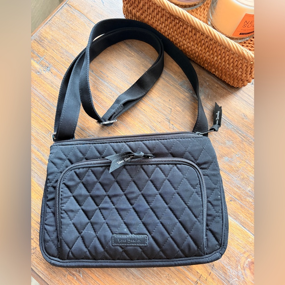 Vera Bradley Black Quilted Shoulder/Crossbody Bag
